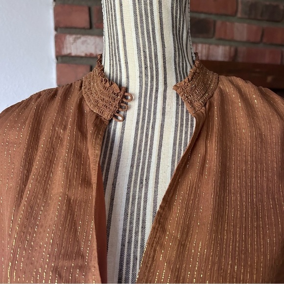 A.L.C Silvie Smocked Mini Dress in Butterscotch Sz 10 - Picture 4 of 10